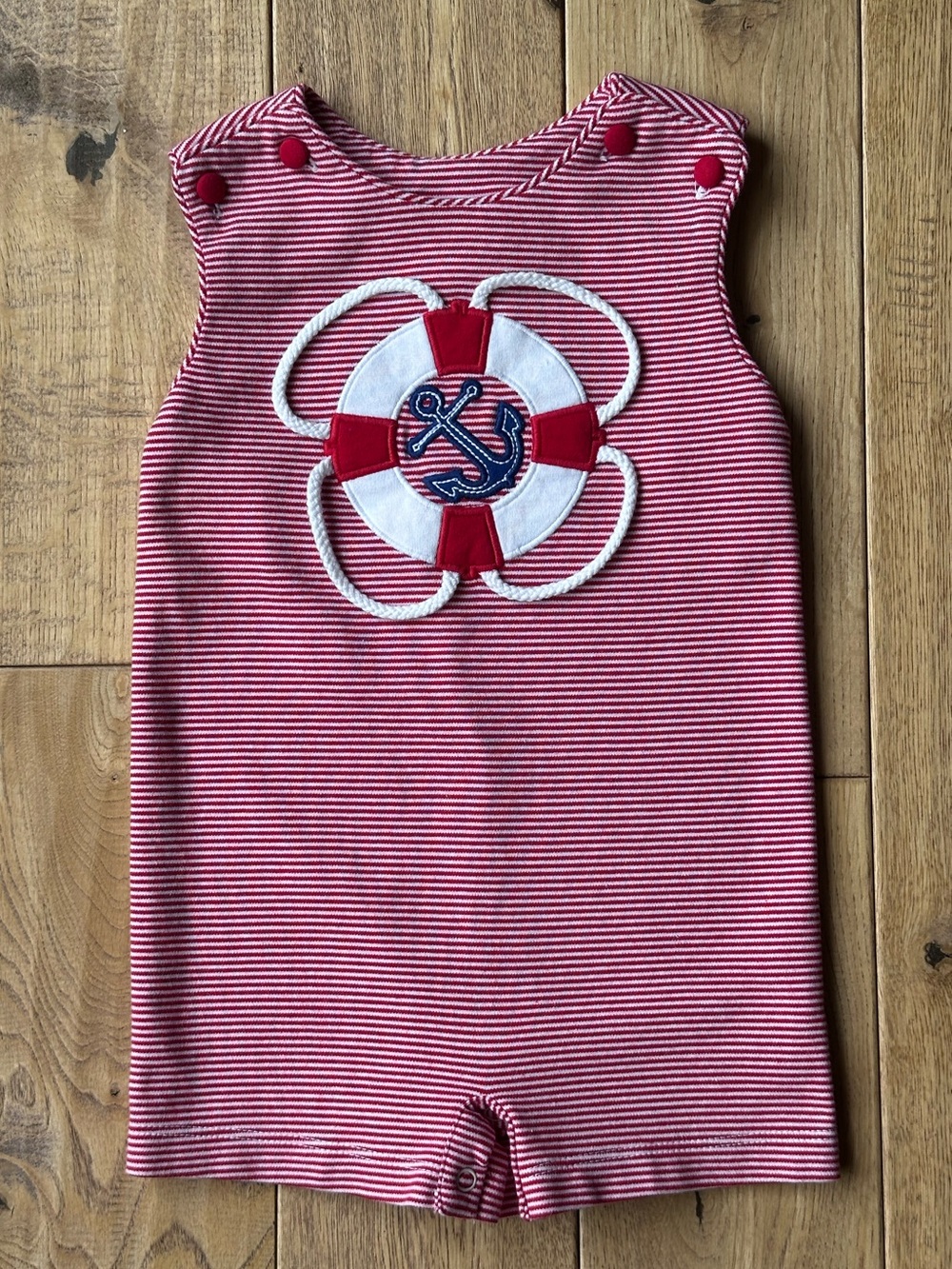 Zuccini Kids Red and White Stripe Nautical Shortall size 18 Months